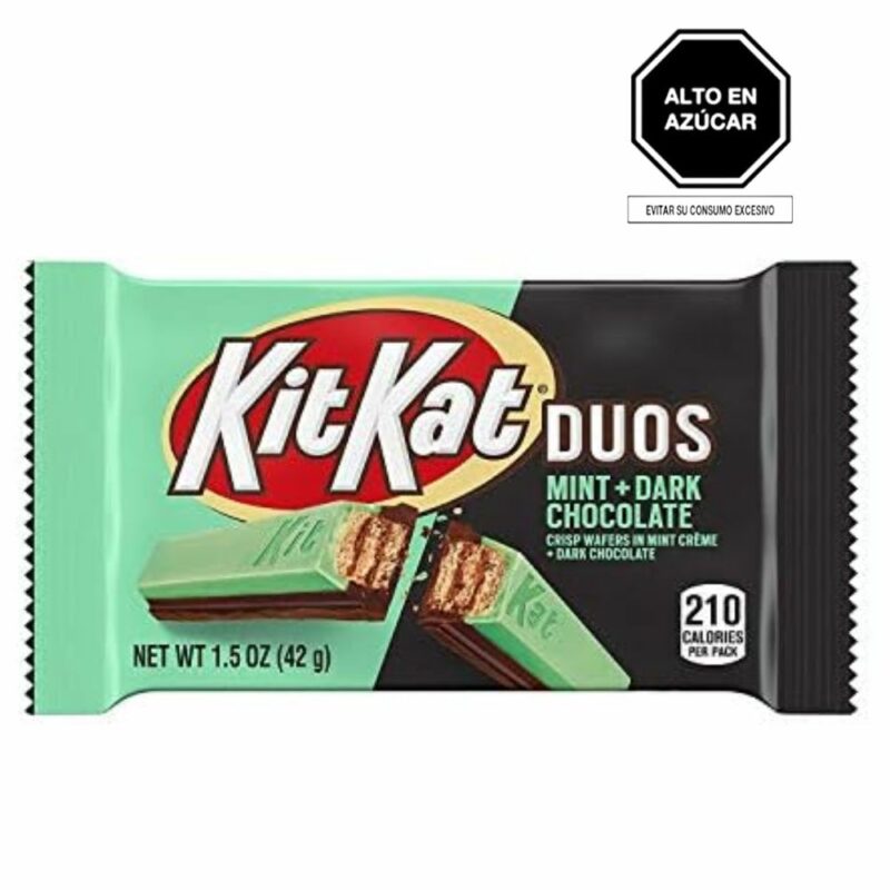 BARRA DE OBLEA RECUBIERTA CON CHOCOLATE NEGRO Y MENTA PQ 1.5 Oz